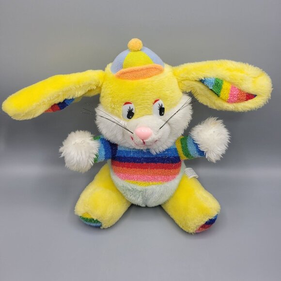 Vtg Scottie Toys Easter Rainbow Bunny Plush Stuffed Animal 12" Terry Cloth Belly - Picture 3 of 12